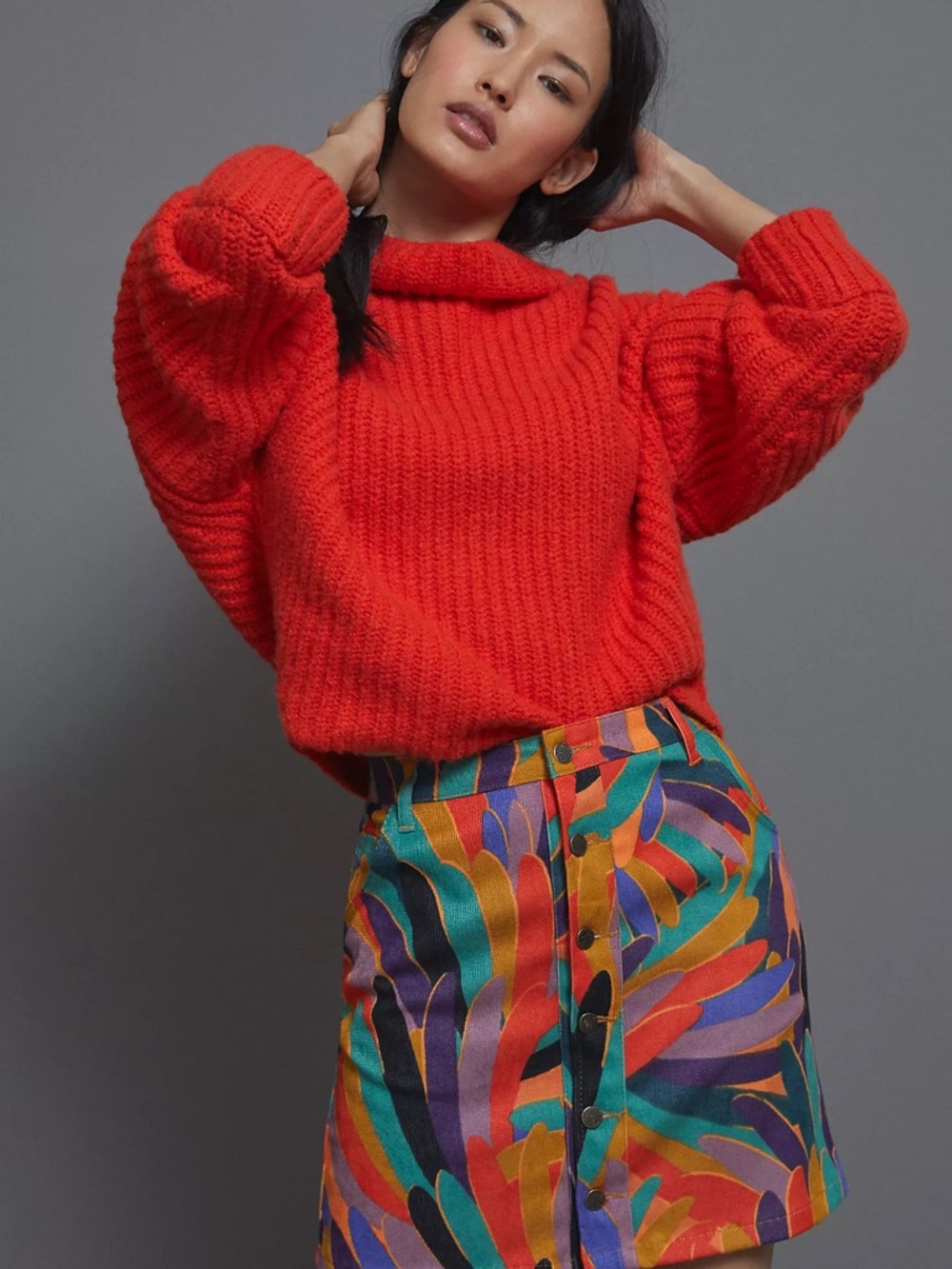 Farm rio x Anthropologie Bright colorful skirt XS